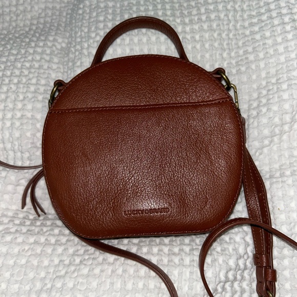 Lucky Brand Handbags - Lucky Brand Brown Leather Circle Crossbody Bag